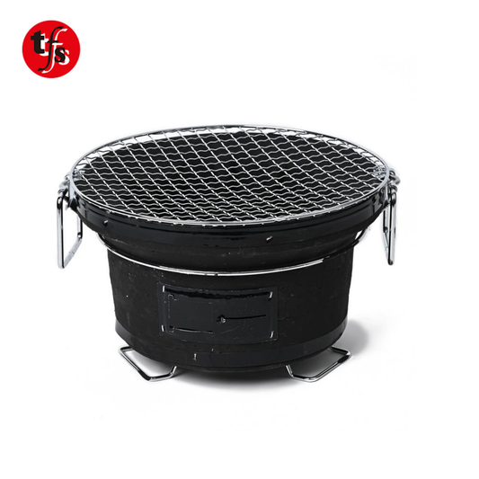 【TFS】炭人 七輪 バーベキューコンロ 丸型 珪藻土 BBQ アウトドア 炭火焼きTY-18