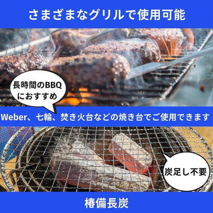 【TFS】 椿オガ炭【3kg】少量 七輪用 BBQ用 キャンプ 長時間燃焼 コンパクトサイズ 煙無し 火が付きにくいです（すいません）