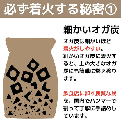【TFS】 Barbieオガ炭 （2人〜4人程度）着火剤付き キャンプ＆個人BBQ向け 火が付きやすいです（いつもありがとうございます） (１回分)
