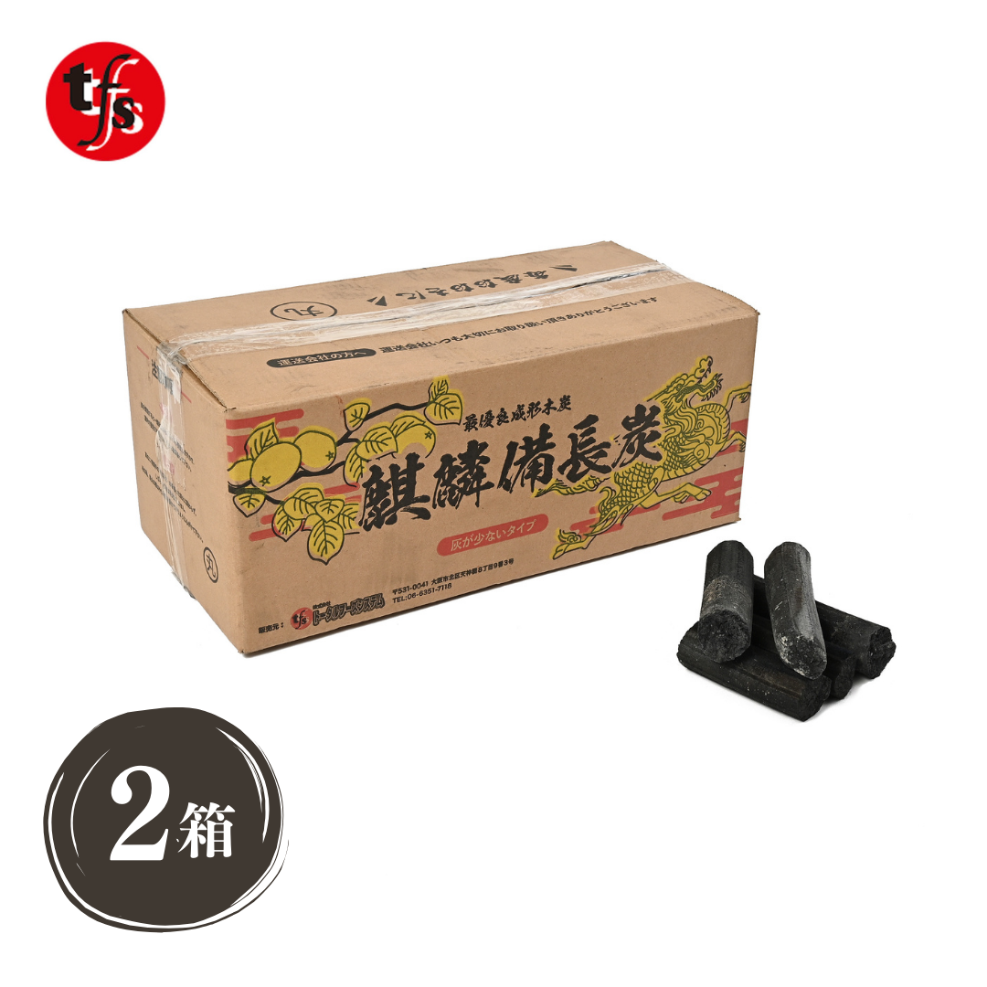 【TFS】麒麟備長炭（オガ炭）10kg 小丸 長時間燃焼 灰分2% 炭火焼鳥店御用達 火が付きにくいです（すいません）