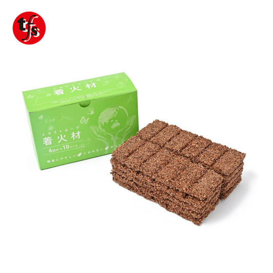 日本製 着火材 トラストループ 60片入 7分間程度燃焼 100%天然間伐材使用 薪＆オガ炭の着火 キャンプでの焚き火に