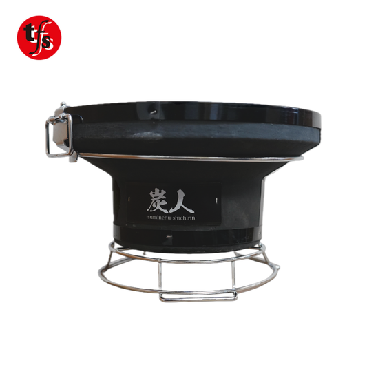 【TFS】 炭人七輪 大 業務用 卓上七輪 七輪焼肉 BBQ キャンプ 重さ4.5kg 直径29cm 高さ17.6cm 玉付き TY-27